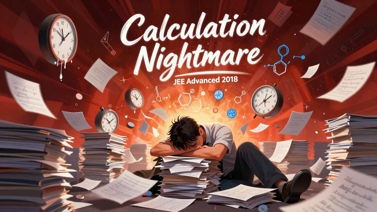 Chaotic swirl of math equations symbolizing exam time pressure